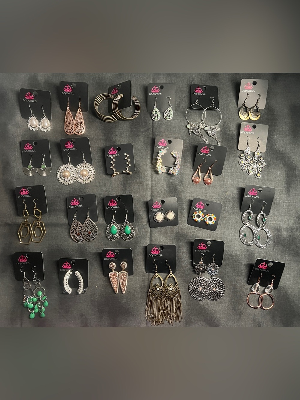 24 Paparazzi Rose Gold and Silver Mixed Earring Lot - Assorted Styles